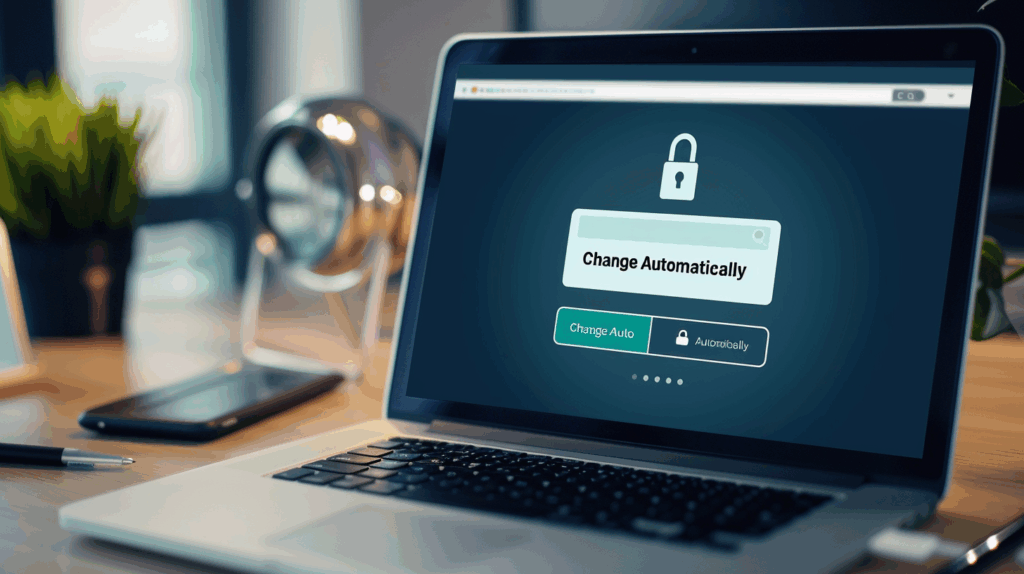 Navegador Google Chrome exibindo alerta de senha vazada e opção de troca rápida por nova senha segura