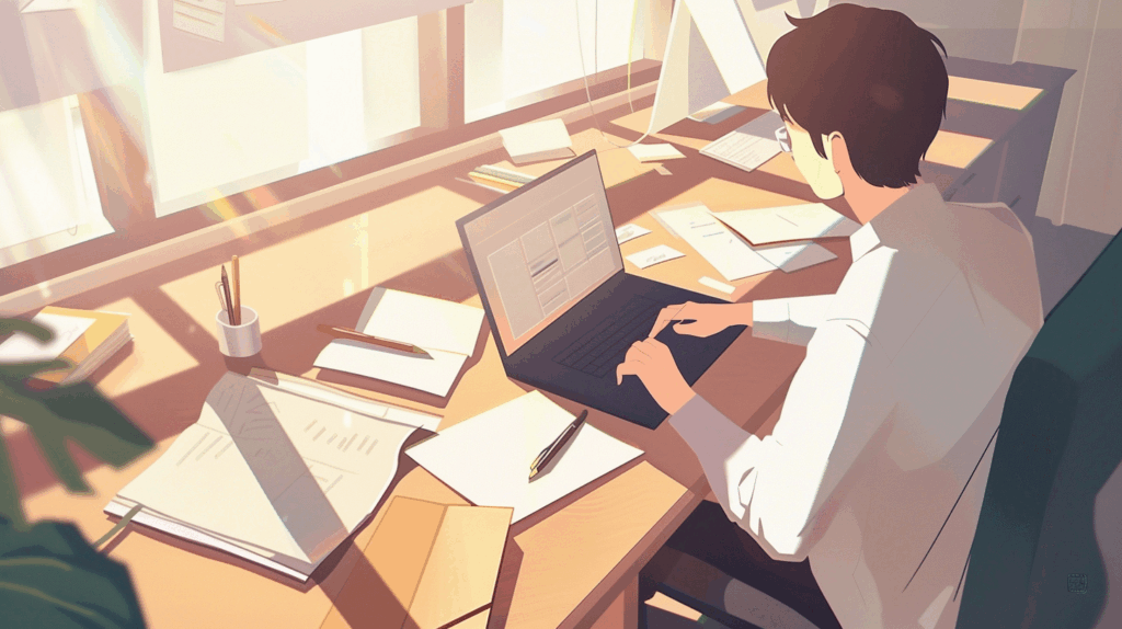 Pessoa usando o Google Drive de forma profissional para organizar arquivos e melhorar produtividade em um ambiente de trabalho realista